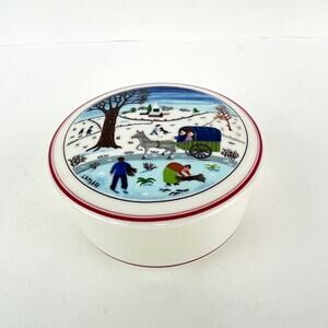 Villeroy & Boch Naif Christmas Porcelain Lidded Candy Box Folk Art